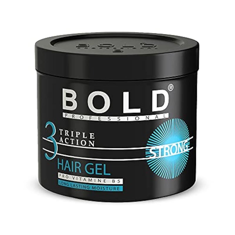 Bold Professional Triple Action Strong Hair Gel - Pro Vitamin B5 - Long-Lasting Shine - Strong - 250 Ml - Image 1