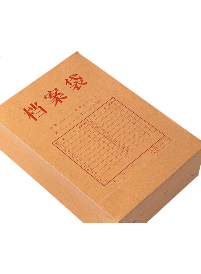 Deli 10 A4 Mixed Pulp 250G Kraft Paper File Folders, 10Cm Side Width, Large Capacity For Bids, Contracts, And Documents, Office Supplies, 8387 - Image 1
