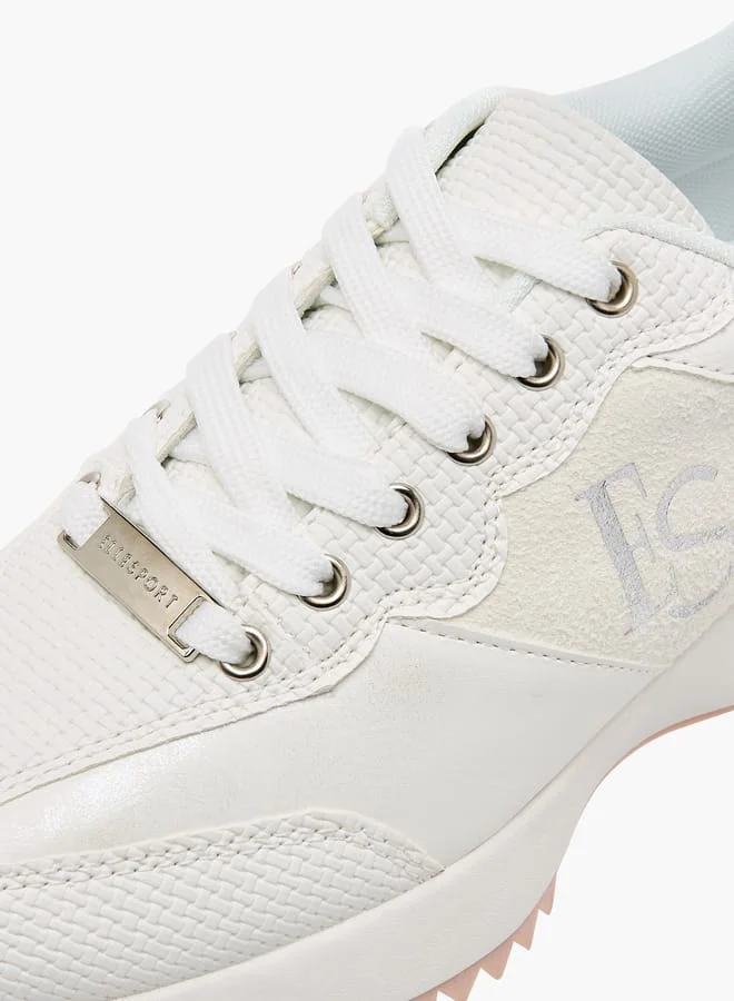 ELLE Women's Logo Detail Sneakers with Lace-Up Closure