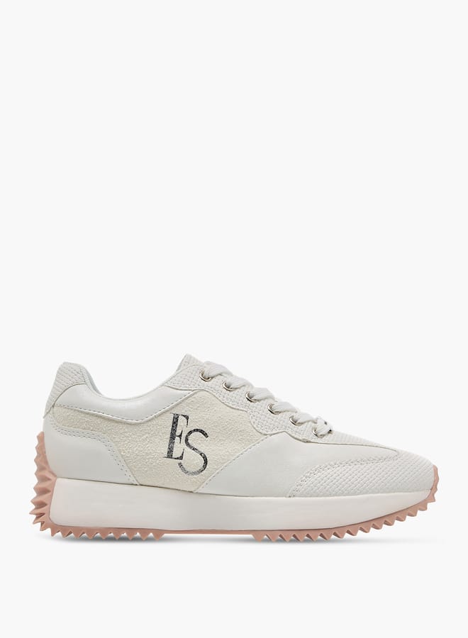 ELLE Women's Logo Detail Sneakers with Lace-Up Closure  - Image 3