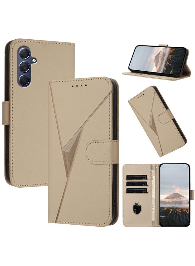 اس-توب جراب هاتف جلدي بنمط مثلث مع مشبك لهاتف Samsung Galaxy M54 - Image 1