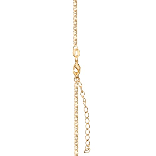 Barzel 18K Gold Plated Initial Necklace with Diamond Cut Initial,18" Chain with 2" Extension, Waterproof, High Polish Finish, Made in Brazil (S) - Image 4