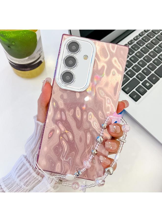 S-TOP Case For Samsung Galaxy A15 5G Plating Glitter Texture Chain Wristband TPU Phone Case with Lens Film - Image 1
