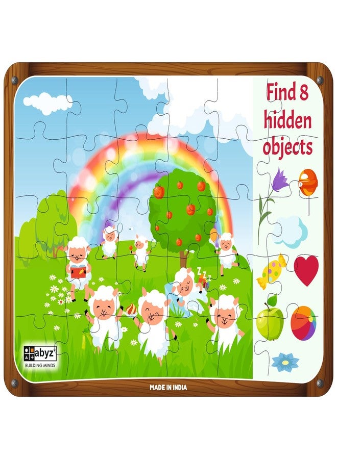 ABYZ Wooden Jigsaw Puzzle – Sheep's Fun Day Playset for Fun Educational & Little Explorers, 30-Pieces & Pack of 3 Fun Games with Multicolor | Birthday Gift for (3-6 Year) Age Kids. - Image 1