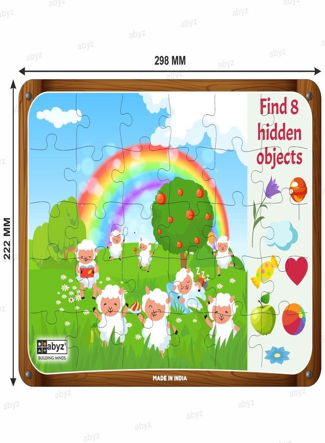 ABYZ Wooden Jigsaw Puzzle – Sheep's Fun Day Playset for Fun Educational & Little Explorers, 30-Pieces & Pack of 3 Fun Games with Multicolor | Birthday Gift for (3-6 Year) Age Kids. - Image 2