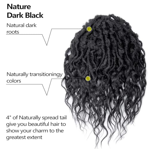SuyiIRL Faux Locs Crochet Hair For Women Soft Locs 18 Inch Goddess Crochet Hair Curly Ends Dreadlocks Boho Style Synthetic Braiding Hair Extensions - Image 5
