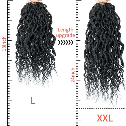 SuyiIRL Faux Locs Crochet Hair For Women Soft Locs 18 Inch Goddess Crochet Hair Curly Ends Dreadlocks Boho Style Synthetic Braiding Hair Extensions - Image 4