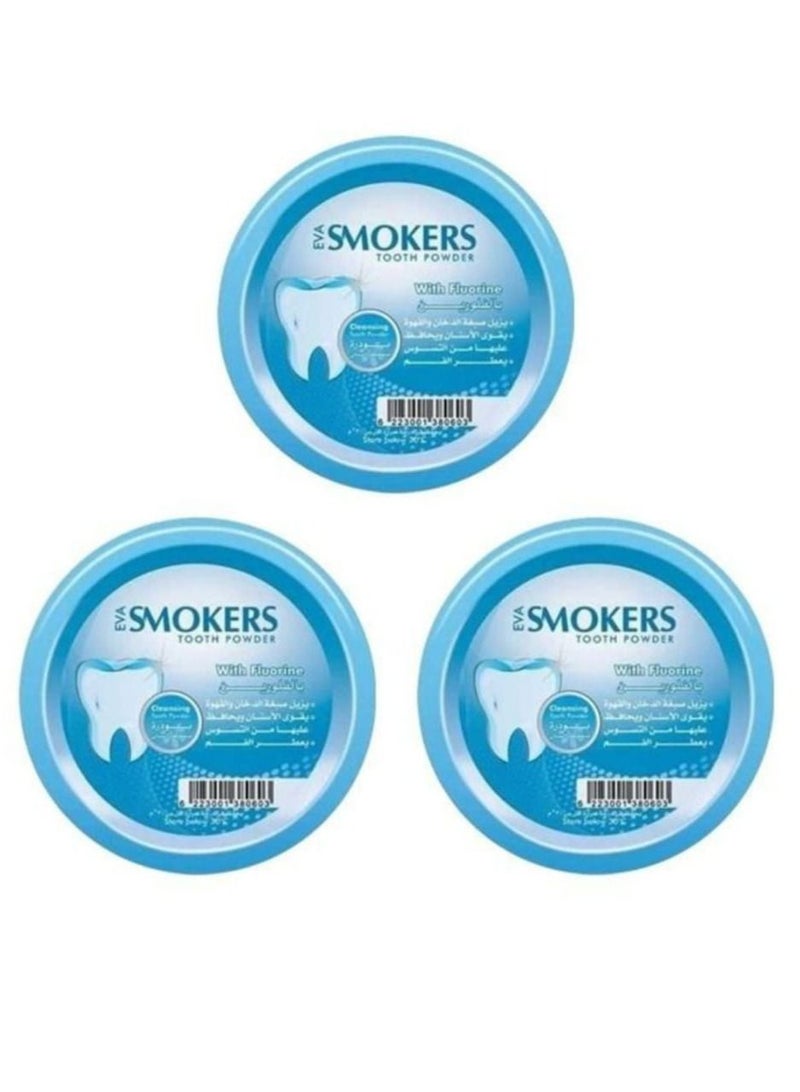 Eva 3 Piece set Smokers Tooth Powder With Fluorine 40g - Image 1