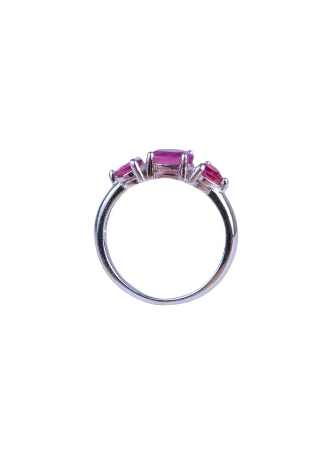 خاتم "Aura Ring - Red Ruby" من فضة إيطالية 925 مع أحجار الياقوت الأحمر مقاس 17 - Image 3