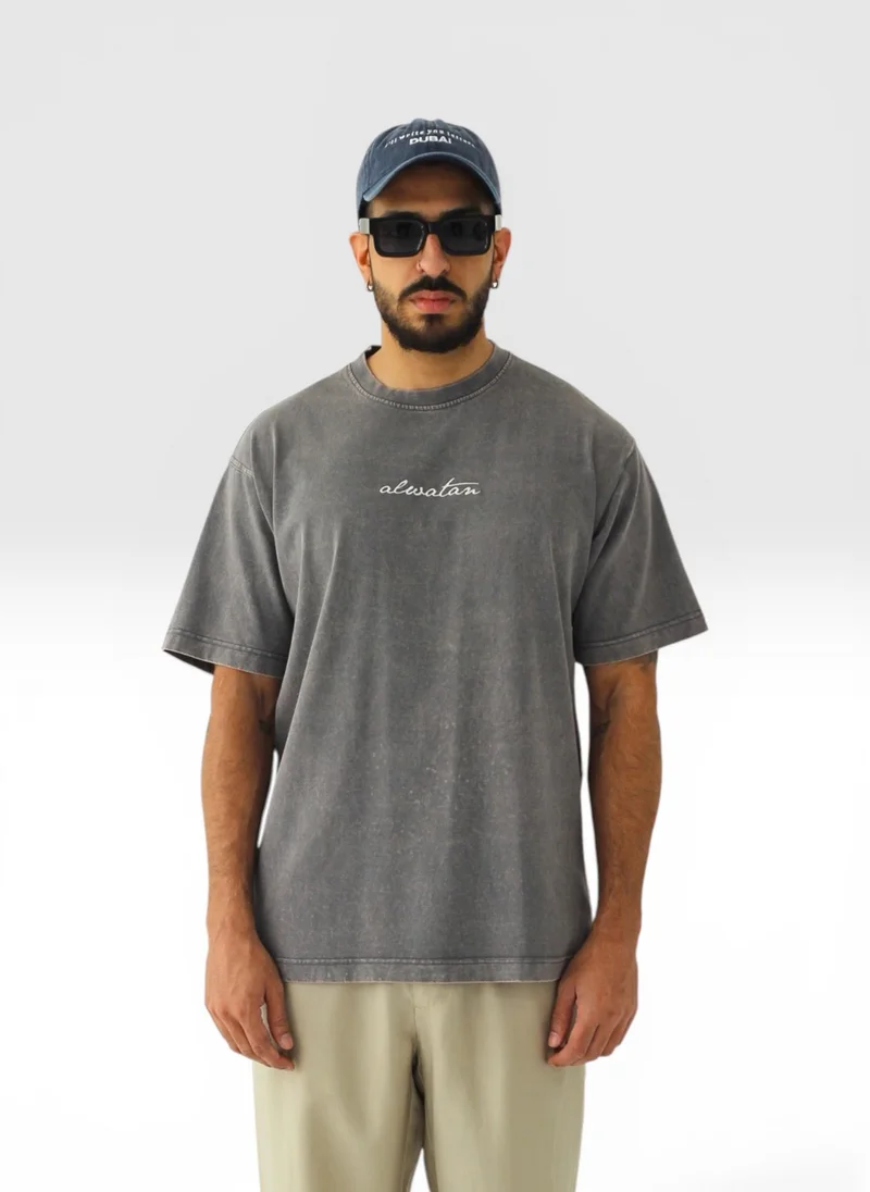 Acid Wash Tee in Grey