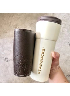 Simba Stainless Steel Water Bottle 500ml Insulated brown sleeve