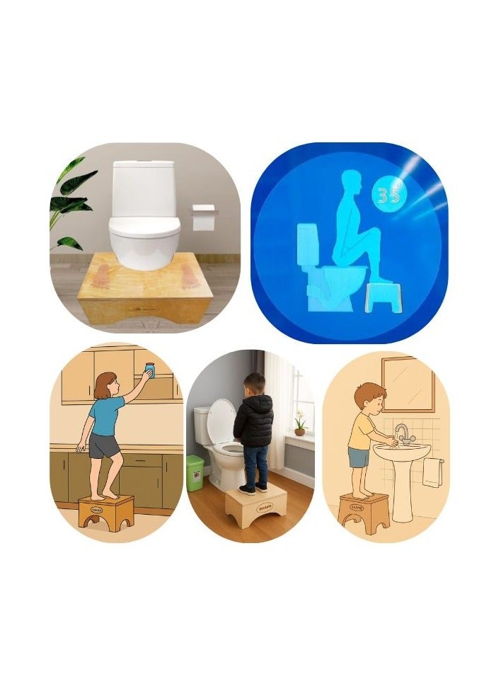Shams Bathroom Footrest - A Sanitary Footstool And Medical Specifications For Treating Constipation And Other Problems (Wooden Footstool Set As Shown In Picture 3) - Image 4