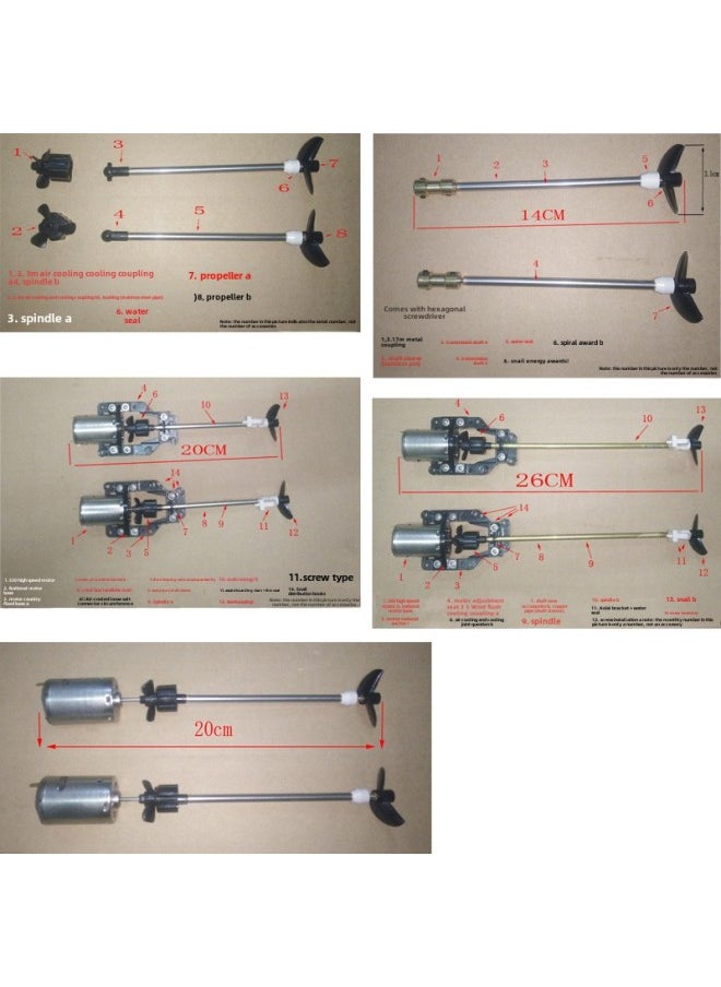 Drive Shaft Suit Marine Speedboat Model Boat Shaft Assembly Remote Control Boat Power Suit Self-made Hull Accessories Modification-Color:Total Length 20cm Without Fixed Seat-Specifications:Official Standard  - Image 2