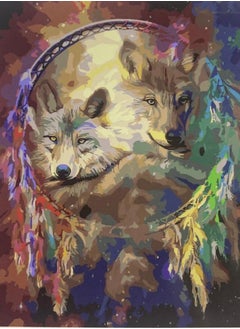 STRATEG DIY Paint By Numbers For Adults Kids Wolves Acrylic Wall Art For Home Office Calming Relaxation Color By Number Activity Kit Paint by Numbers Canvas For Beginners  - Image 1