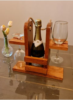IDL ABODE IDL ABODE Wine Tray Wine Tray & 2 Glasses  - Image 1