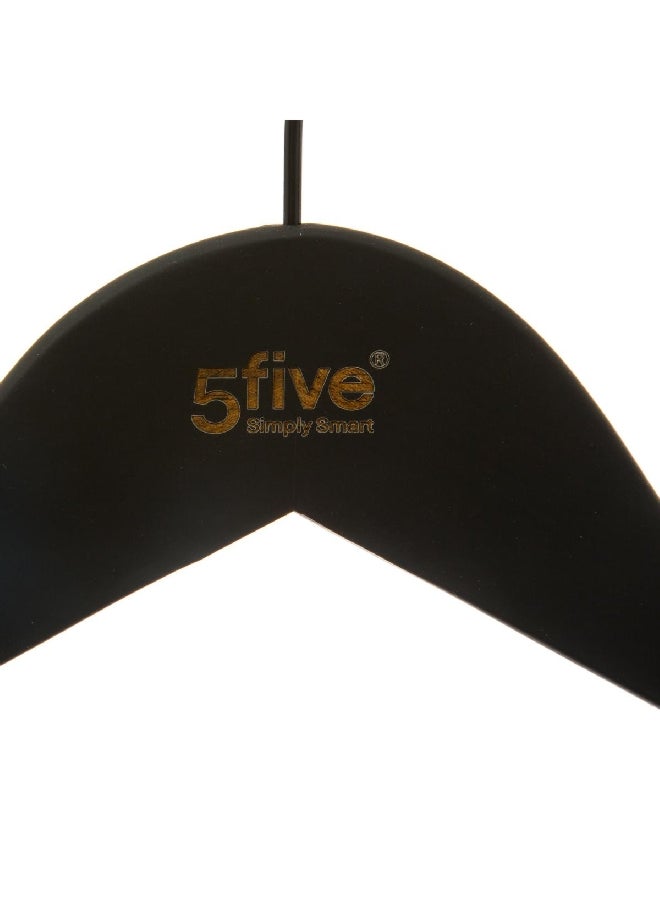 Five Simply Smart 3-Piece Durable Wooden and Rubber Cloth Hanger Set Black 23 x 44.5 x 1.2 cm 151511 - Image 3