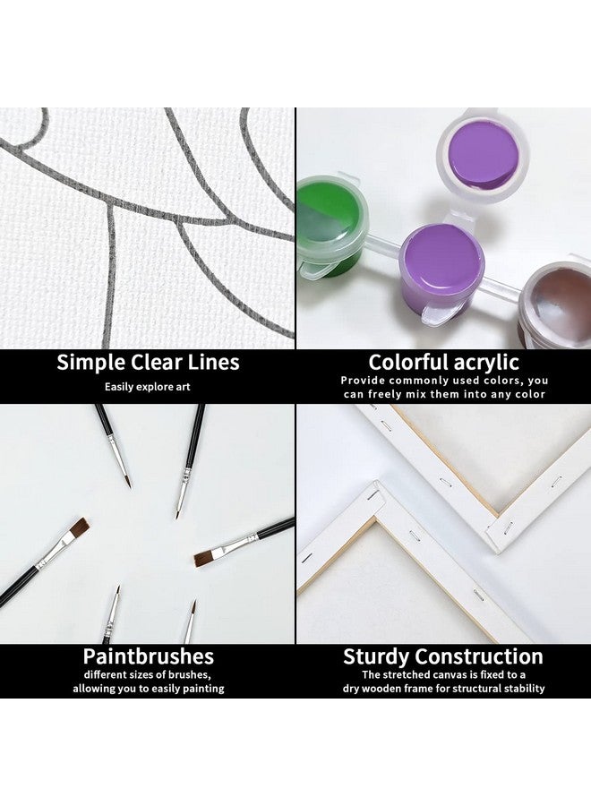 VOCHIC Couples Paint Party Kits Pre Drawn Canvas for Adults for Paint and Sip Date Night Games for Couples Painting kit 8x10 Elegant Ladies Gentlemen (2 Pack) - Image 4