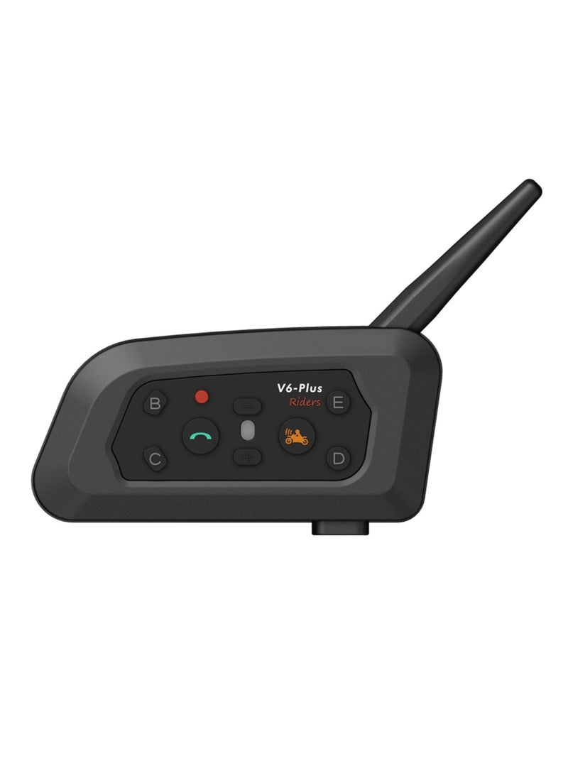 Generic - V6 Plus Motorcycle Helmet Bluetooth Headset Intercom 1200M Interphone Communicator Waterproof 6 Riders (2 Pcs) - Image 1