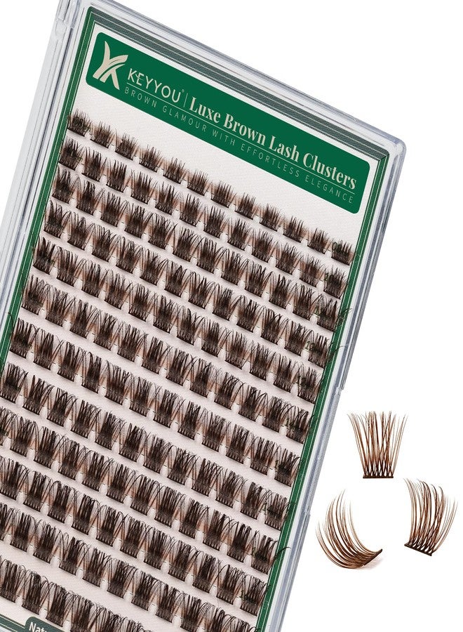 KEYYOU Lash ClUKters 144pcs Individual Lashes D Curl 12mm Eyelash ClUKters KEYYOU Air Touch ClUKter Lashes Super Lightweight Soft Wispy Comfortable Easy DIY at Home(Brown-8-16MIX) - Image 1