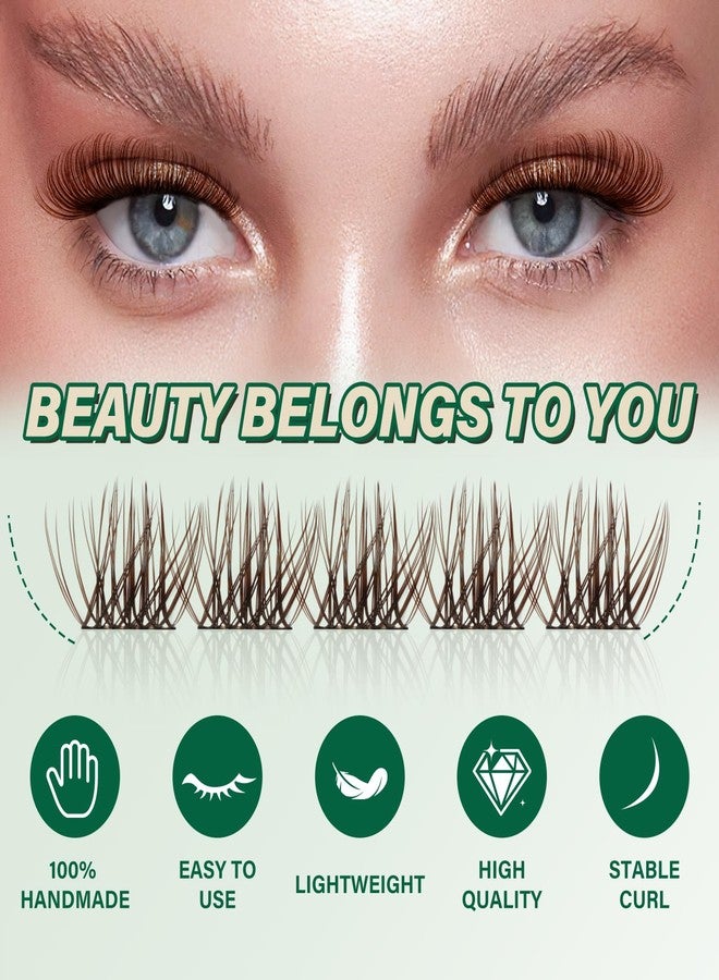 KEYYOU Lash ClUKters 144pcs Individual Lashes D Curl 12mm Eyelash ClUKters KEYYOU Air Touch ClUKter Lashes Super Lightweight Soft Wispy Comfortable Easy DIY at Home(Brown-8-16MIX) - Image 4