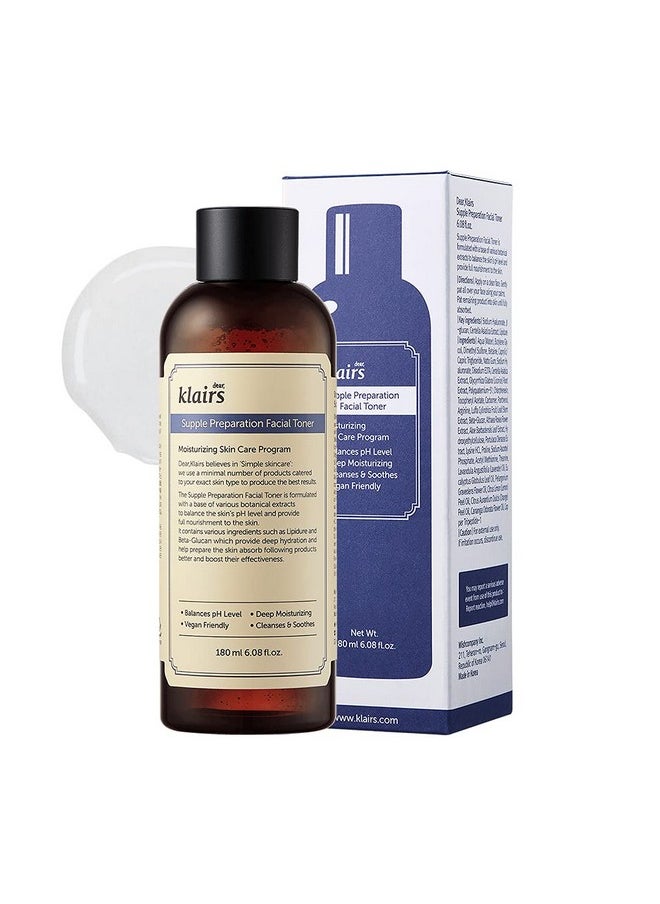 DearKlairs - S] Supple Preparation Facial Toner With Hyaluronic Acid Moisturizer Without Paraben And Alcohol 180Ml 6.08Oz Korean Skin Care Hydrating Toner For Face Sensitive Skin Toner (180Ml 6.08 Fl Oz) - Image 1