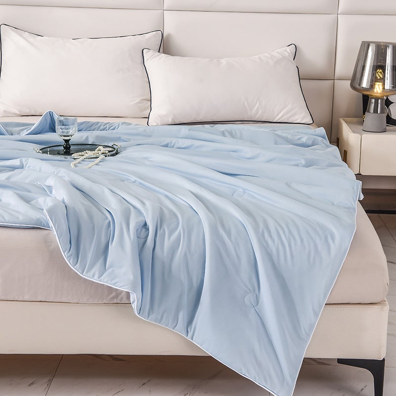 Class A Cool Silk Ice Cream Summer Quilt Single Summer Cool Quilt Solid Color Ice Silk Air Conditioning Quilt Double Thin Quilt - Image 3