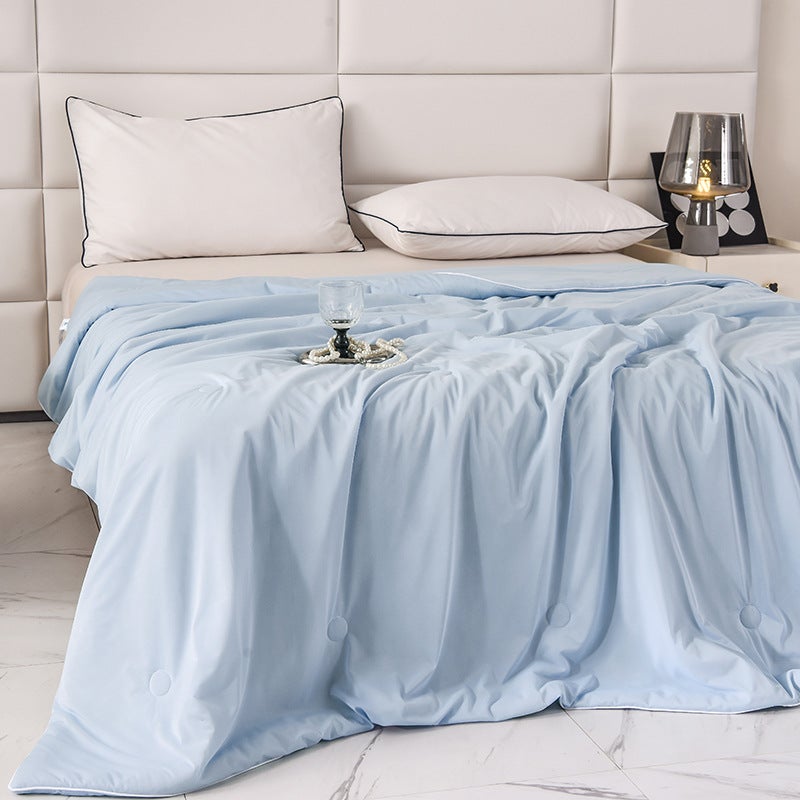 Class A Cool Silk Ice Cream Summer Quilt Single Summer Cool Quilt Solid Color Ice Silk Air Conditioning Quilt Double Thin Quilt - Image 5