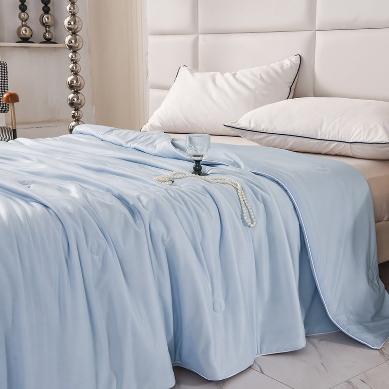 Class A Cool Silk Ice Cream Summer Quilt Single Summer Cool Quilt Solid Color Ice Silk Air Conditioning Quilt Double Thin Quilt - Image 4