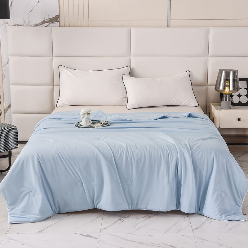 Class A Cool Silk Ice Cream Summer Quilt Single Summer Cool Quilt Solid Color Ice Silk Air Conditioning Quilt Double Thin Quilt - Image 2