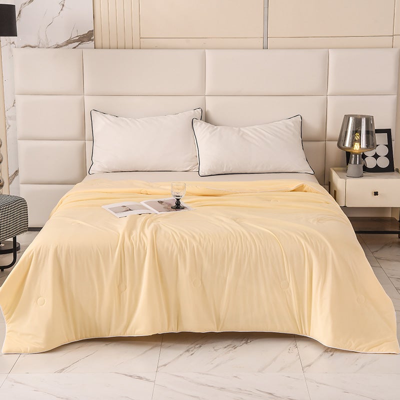Class A Cool Silk Ice Cream Summer Quilt Single Summer Cool Quilt Solid Color Ice Silk Air Conditioning Quilt Double Thin Quilt - Image 1