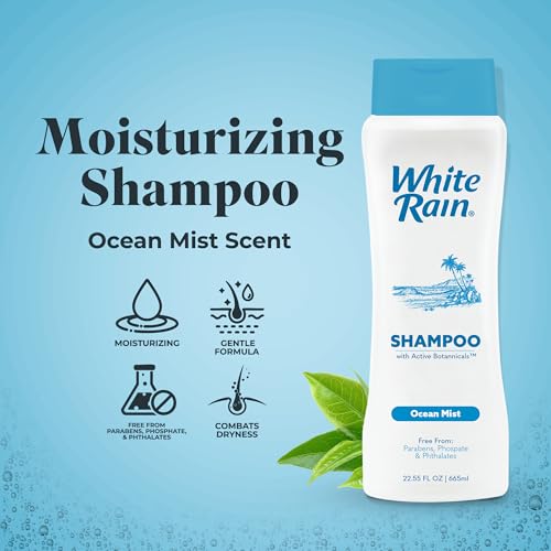 White Rain Moisturizing Shampoo - Ocean Mist Scent, 15 fl oz, Hydrating Shampoo for Men & Women, Paraben-Free & Cruelty-Free with White Lily, Green Tea & Rice Protein - Image 2