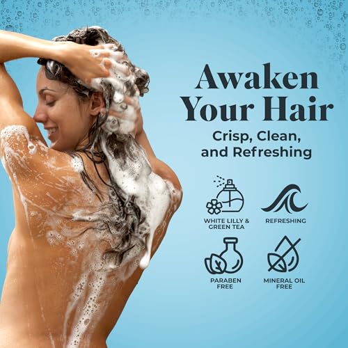 White Rain Moisturizing Shampoo - Ocean Mist Scent, 15 fl oz, Hydrating Shampoo for Men & Women, Paraben-Free & Cruelty-Free with White Lily, Green Tea & Rice Protein - Image 3