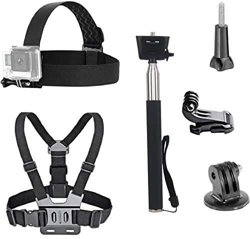 VVHOOY 3 in 1 Universal Action Camera Accessories Kit - Head Strap Mount/Chest Harness/Selfie stick Compatible with Gopro Hero 13 12 11 10 9 8 7 6 5/AKASO EK7000/V50/Brave 7/Dragon Touch Action Camera - Image 1