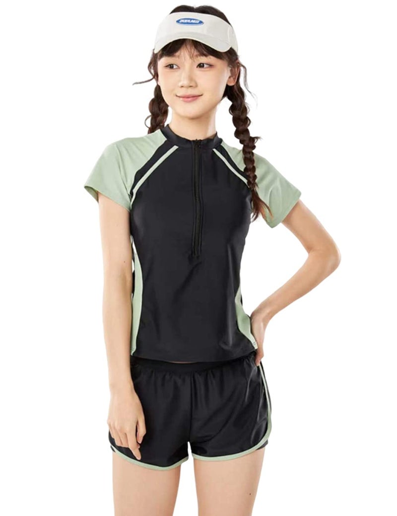 KORADI Girls Swimsuits Rash Guard Swim Sets Kids Two-Piece Bathing Suits Teen Swimwear Beach Shorts Sun Protection Swim Shirts 8-14 Years - Image 2