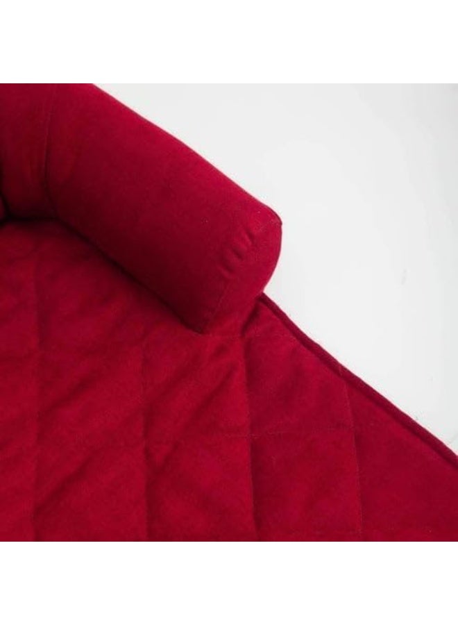 غطاء سرير للحيوانات الأليفة على الأريكة - واقي مقاوم للماء، مانع للانزلاق، وقابل للغسل في الغسالة للأرائك والكنبات والأثاث (أحمر، صغير 67x67x12) - Image 3