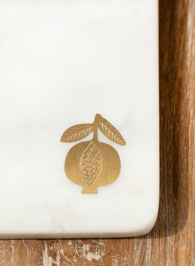 Curate Home Pomegranate Marble Cheese Board and Knives Set  - Image 3
