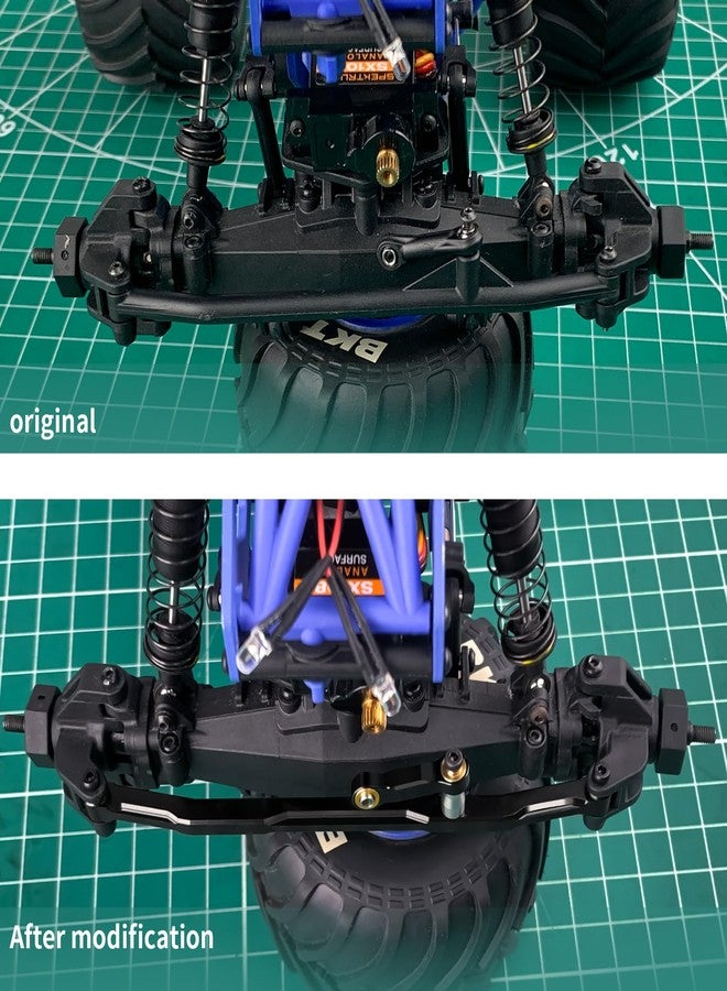 RCHUBAM 1 Set Steering Link Arm Tie Rod Aluminum Steering Linkage Link Rod Set Compatible with LOSI 1/18 Mini LMT RC Truck Crawler Car Upgrade Parts - Image 5
