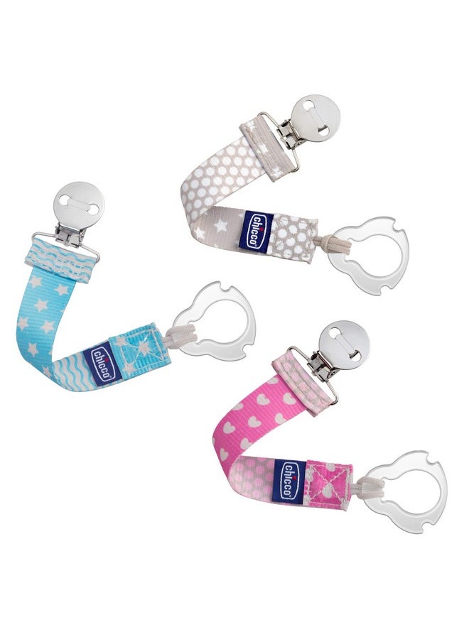 Chicco Chicco Universal Two in One Baby Pacifier/Soother Clip/Holder with Universal Loop for Teethers and Small Toys, Plus Soft Attachment Ring Included for Knob Style Pacifiers, Grey/White  - Image 4