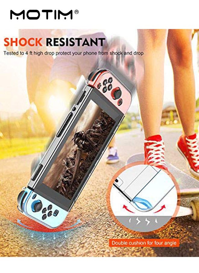Motim Clear Protective Case for Nintendo Switch Controller, 3 in 1 Games Shock-absorbing and Anti Drop Protective Cover, Comfort Grip Shell with Anti-Scratch Design  - Image 4