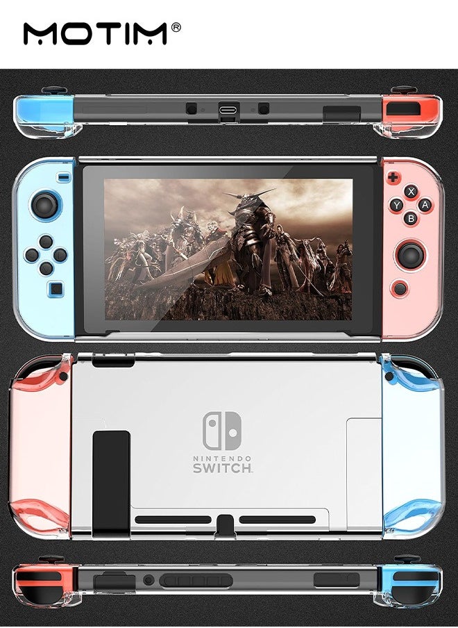 Motim - Clear Protective Case for Nintendo Switch Controller, 3 in 1 Games Shock-absorbing and Anti Drop Protective Cover, Comfort Grip Shell with Anti-Scratch Design - Image 1