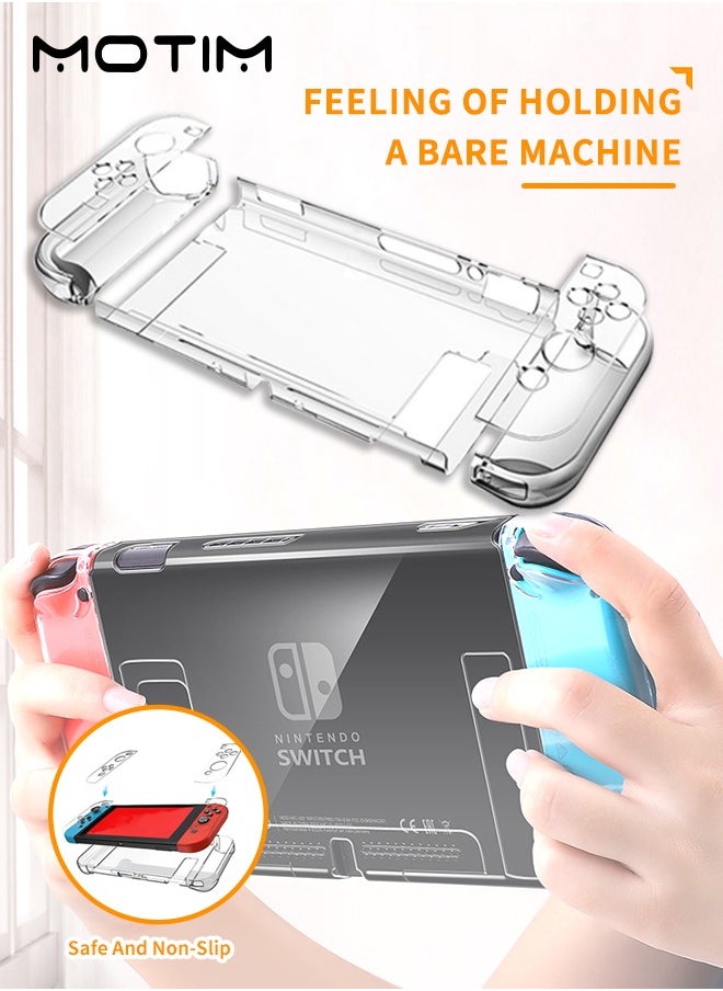 Motim Clear Protective Case for Nintendo Switch Controller, 3 in 1 Games Shock-absorbing and Anti Drop Protective Cover, Comfort Grip Shell with Anti-Scratch Design  - Image 3