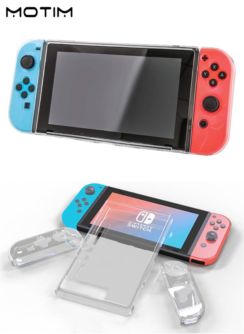 Motim Clear Protective Case for Nintendo Switch Controller, 3 in 1 Games Shock-absorbing and Anti Drop Protective Cover, Comfort Grip Shell with Anti-Scratch Design  - Image 1