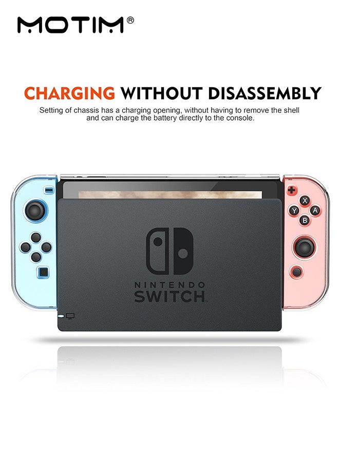 Motim - Clear Protective Case for Nintendo Switch Controller, 3 in 1 Games Shock-absorbing and Anti Drop Protective Cover, Comfort Grip Shell with Anti-Scratch Design - Image 1