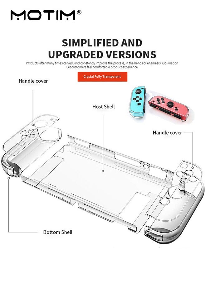 Motim - Clear Protective Case for Nintendo Switch Controller, 3 in 1 Games Shock-absorbing and Anti Drop Protective Cover, Comfort Grip Shell with Anti-Scratch Design - Image 1