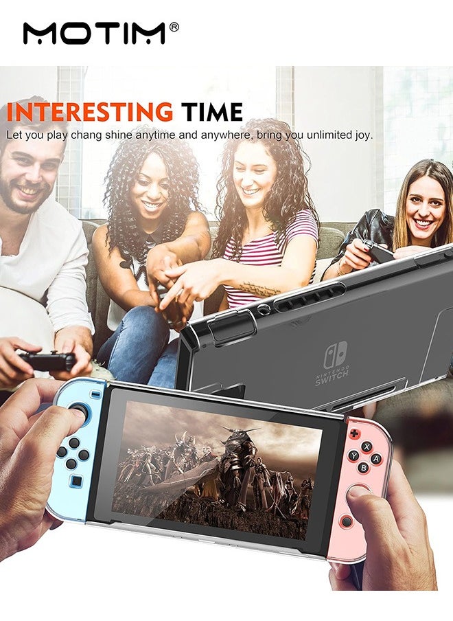 Motim - Clear Protective Case for Nintendo Switch Controller, 3 in 1 Games Shock-absorbing and Anti Drop Protective Cover, Comfort Grip Shell with Anti-Scratch Design - Image 1