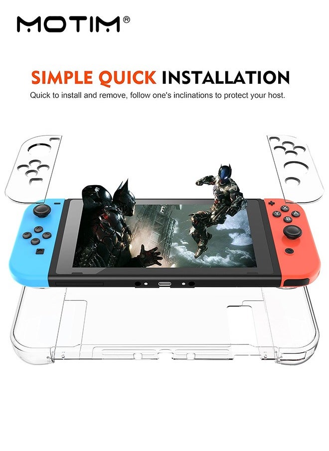 Motim - Clear Protective Case for Nintendo Switch Controller, 3 in 1 Games Shock-absorbing and Anti Drop Protective Cover, Comfort Grip Shell with Anti-Scratch Design - Image 1