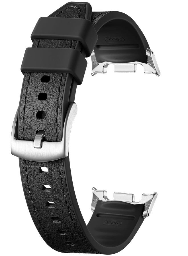 Dirrelo Premium Dual-Layer Leather Silicone Watch Bands for Galaxy Watch 8 Classic Band/Samsung Watch 8 Bands 40mm 44mm, Sweat-Resistant Replacement Wristband for Samsung Watch 8 from Business to Gym Strap - Image 1