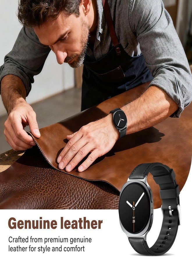 Dirrelo Premium Dual-Layer Leather Silicone Watch Bands for Galaxy Watch 8 Classic Band/Samsung Watch 8 Bands 40mm 44mm, Sweat-Resistant Replacement Wristband for Samsung Watch 8 from Business to Gym Strap - Image 5