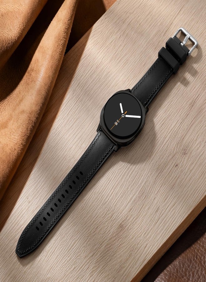 Dirrelo Premium Dual-Layer Leather Silicone Watch Bands for Galaxy Watch 8 Classic Band/Samsung Watch 8 Bands 40mm 44mm, Sweat-Resistant Replacement Wristband for Samsung Watch 8 from Business to Gym Strap - Image 2