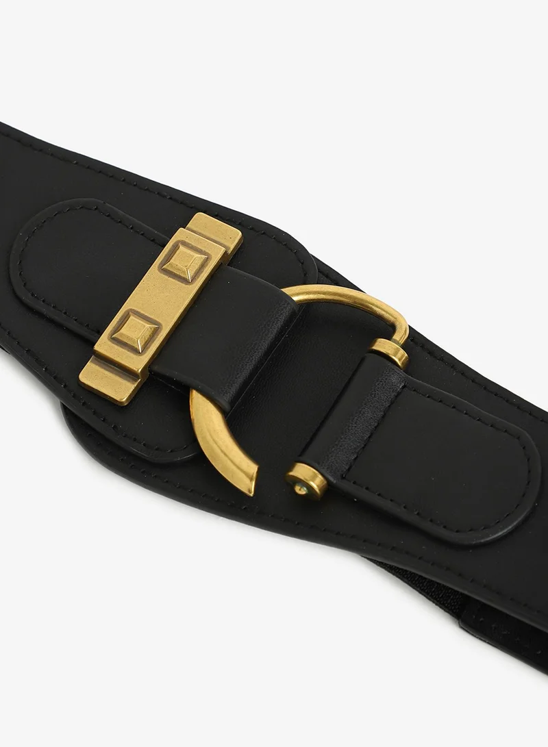 صوص هاوت Black Solid Waist Belt